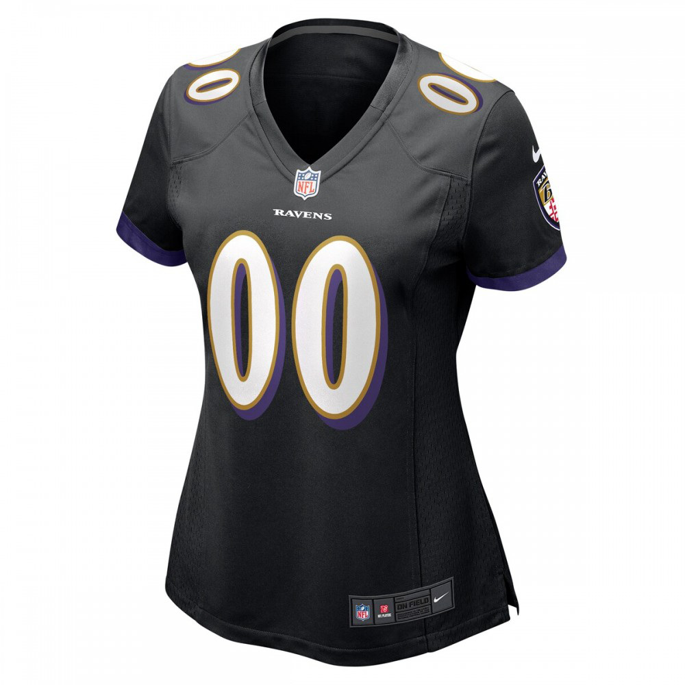 Baltimore Ravens Nike Women's Alternate Custom Game Jersey - Black-GridironStore